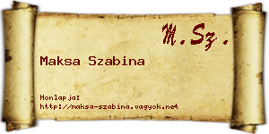 Maksa Szabina névjegykártya