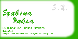 szabina maksa business card